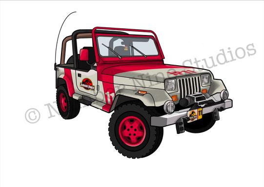From the 1993 film: Jurassic Park, the Jeep Wrangler was used to convey the visitors from the helicopter to the Visitors Centre. 