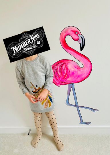 Flamingo Wall Mural Character